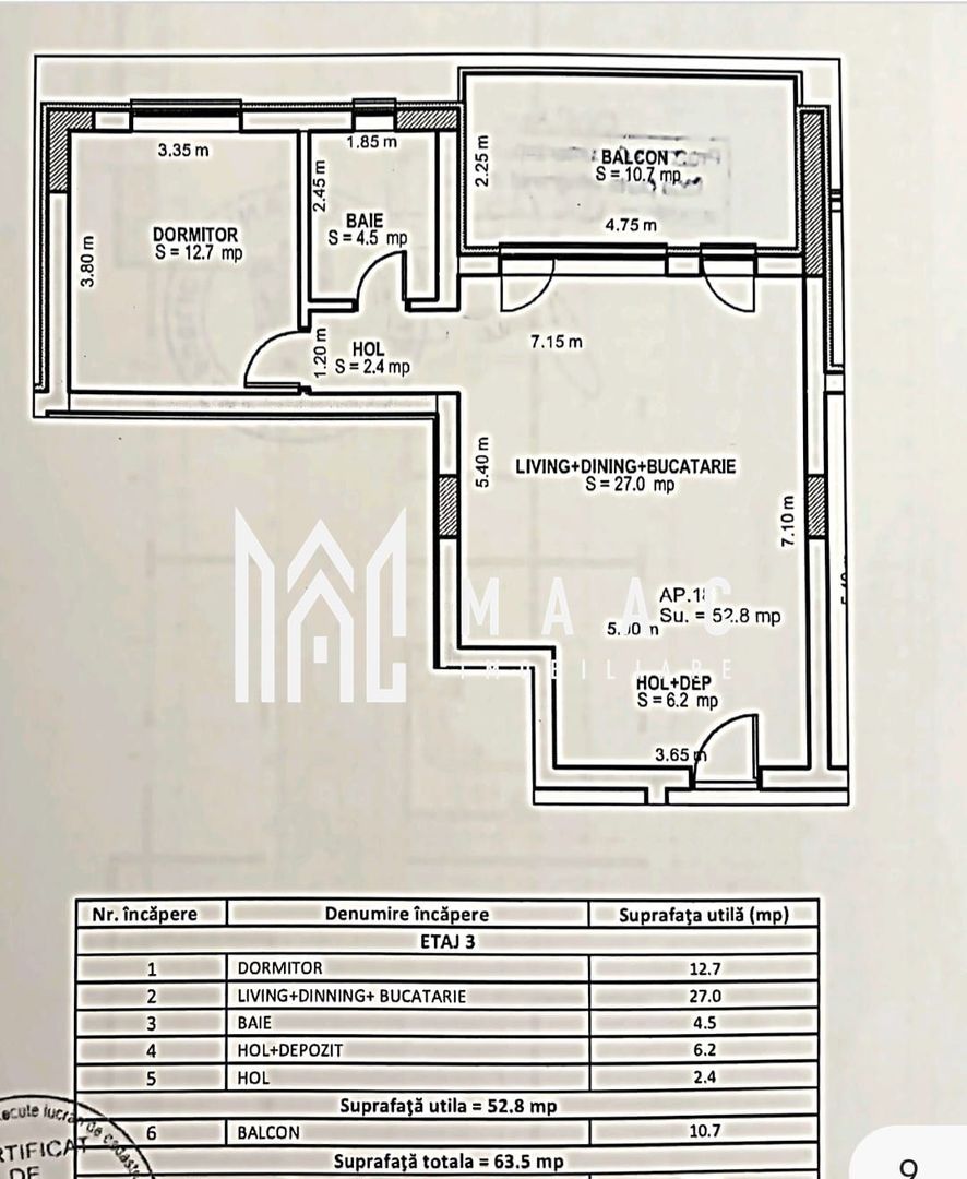 Apartament 2 camere nou | Parcare | Terasa | Lift | Central - Schiță 16