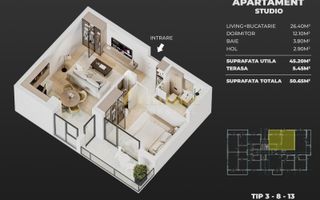 APARTAMENTE 2 CAMERE DE VÂNZARE ÎN EXCLUSIVITATE - ȘOSEAUA LEORDENI - Poză 5