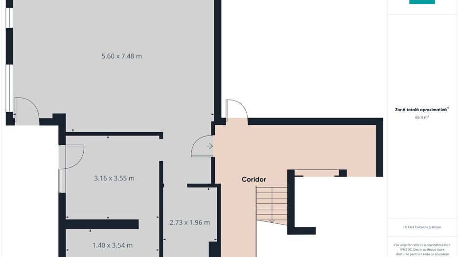 Apartament 2 camere, Iosia, 66.28.mp - Poză 3