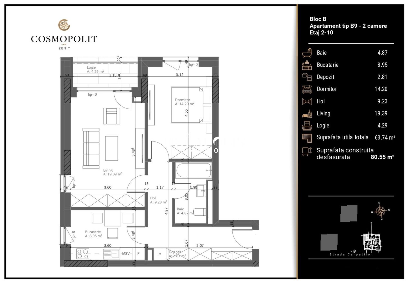 Apartment Premium | Zona Răcădău | 64 MP - Poză 13