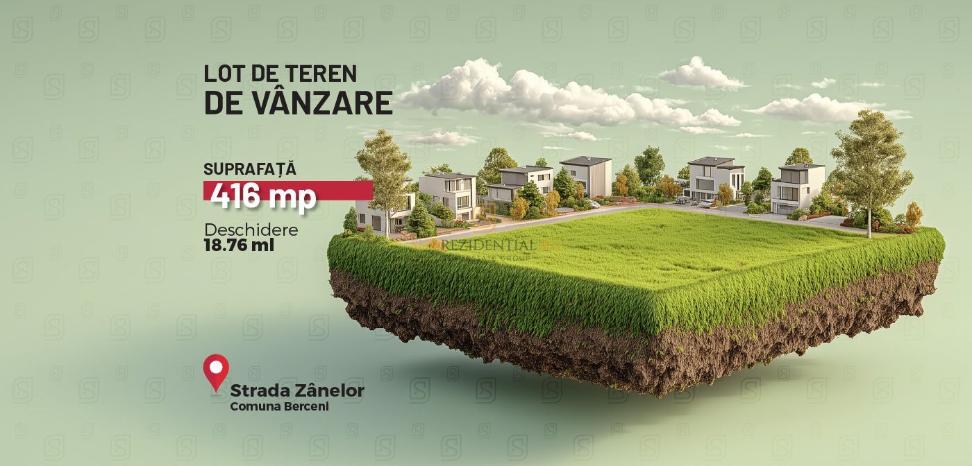 Lot de teren intravilan, 416 mp, deschidere 18.76 ml, Comuna Berceni - Poză 1