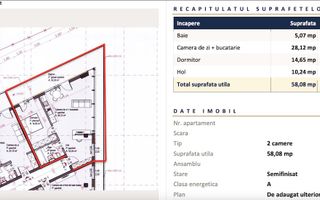 Apartament nou cu 2 camere | 58 mp | Ansamblu rezidențial Sopor - Schiță 4