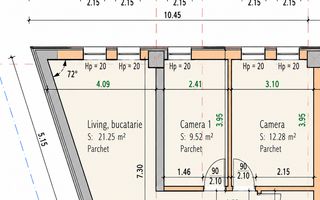 Apartament cu 3 camere, etaj intermediar, bloc nou,  zona Traian Vuia! - Schiță 7