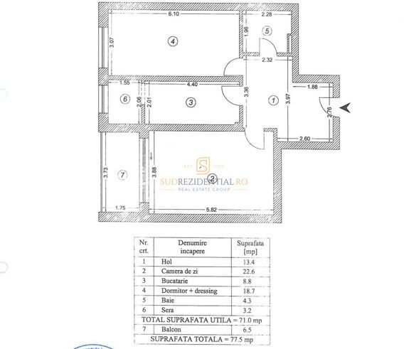 Apartament cu 2 camere de vanzare, zona Parc Tineretului, Sector 4 - Schiță 8