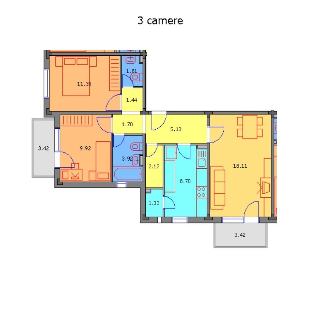 De vanzare apartament 3 camere Apusului - Poză 9