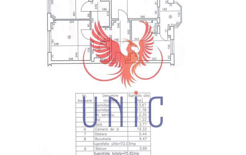 Apartament 3 camere 1 Mai M-uri zona Ciuperca - Schiță 9