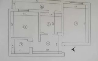 Apartament cu 2 camere, 58 mp, decomandat, Lidl - Moara de Foc - Schiță 8