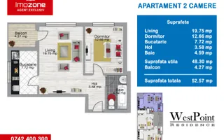 Comison 0% Apartament 2 camere 53mp la cateva minute de metrou Pacii - Schiță 12
