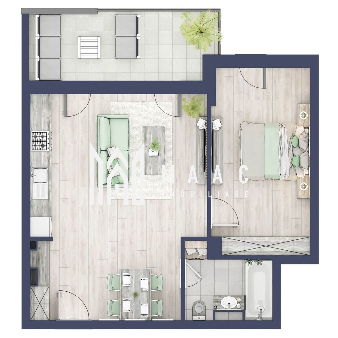 Apartament 2 camere | Etaj 3 | Balcon 10.7 mp | Turnisor - Poză 1