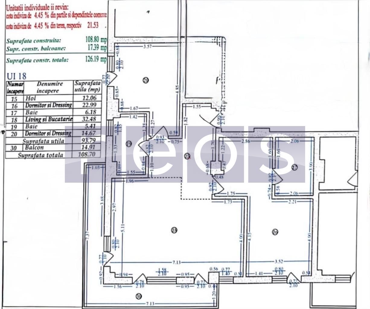 VANZARE APARTAMENT LUX 3 CAMERE | AVIATIEI | 109MP | PARCARE | MOBILAT - Schiță 29