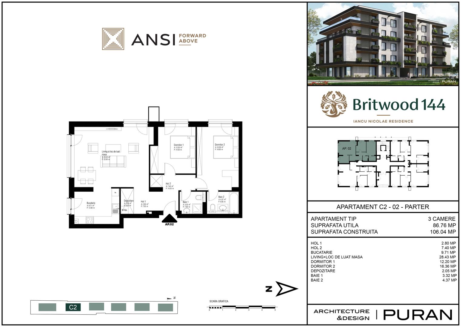 De vânzare apartament 3 camere – BRITWOOD 144, Iancu Nicolae - Poză 2