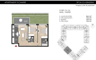 3 camere cu Gradina Proprie Sector 1 - Mall Colosseum - Schiță 21