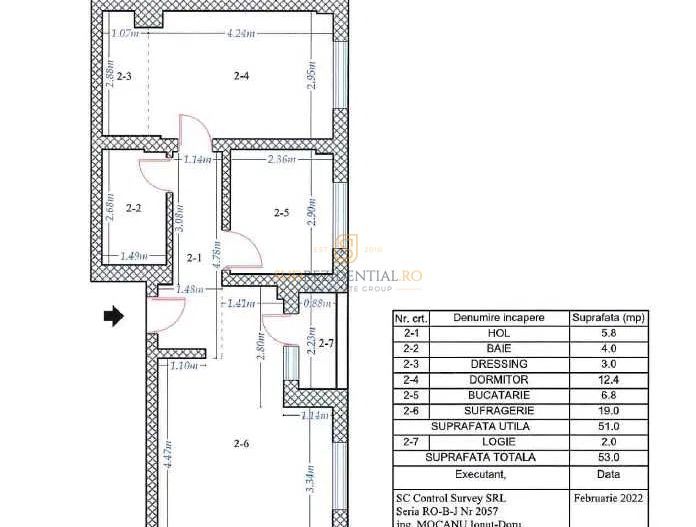 Apartament cu 2 camere, decomandat, parcare inclusa, Comision 0% - Schiță 8