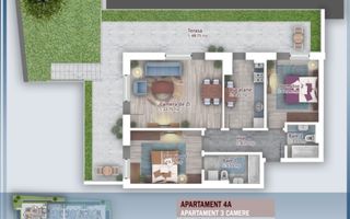 AP. 3CAM.+GRADINA (85MP) - BLOC P+4 -FINISAJE PREMIUM / PALLADY! - Poză 2