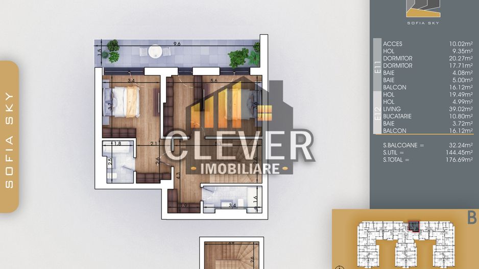 3 Camere cu Scara Interioara Theodor Pallady Sector 3 - Schiță 8