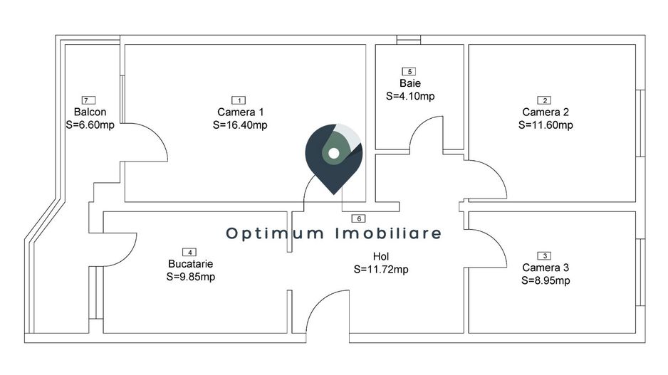 Apartament cu 3 camere in Manastur, zona Calvaria ! - Schiță 17