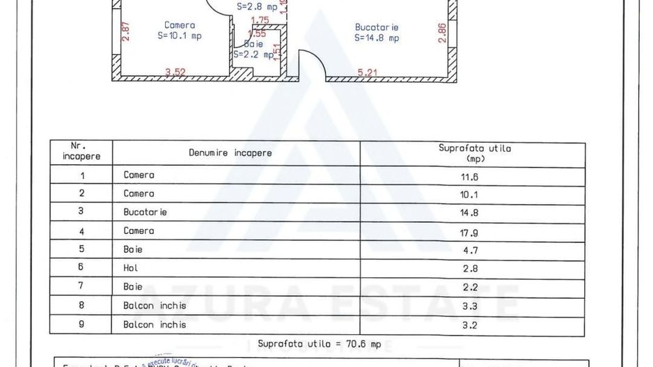 Apartament modern 3 camere 2 bai si 2 balcoane etaj 1 in zona Turnisor - Poză 11