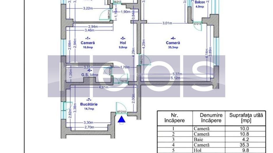 DE VANZARE APARTAMENT  4 CAMERE SPATIOASE  LUJERULUI  - METROU - Schiță 9