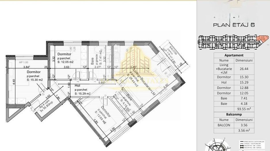 Luminos, spațios, perfect compartimentat – 4 camere Open-Space - Poză 19