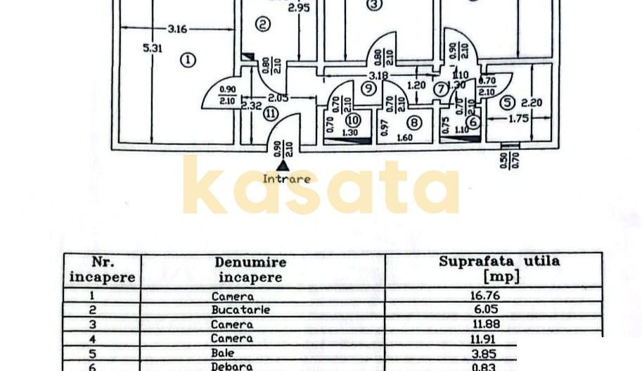 Apartament 3 Camere 🏡 | Decomandat | Gorjului 🚇 | Centrală Proprie - Schiță 15
