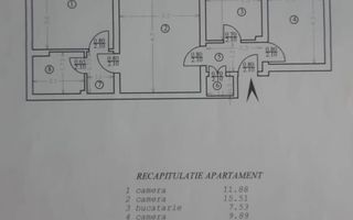 Apartament 3 camere, model SD – 58 mp, etaj 1 – Bvd Nicolae Iorga - Schiță 12