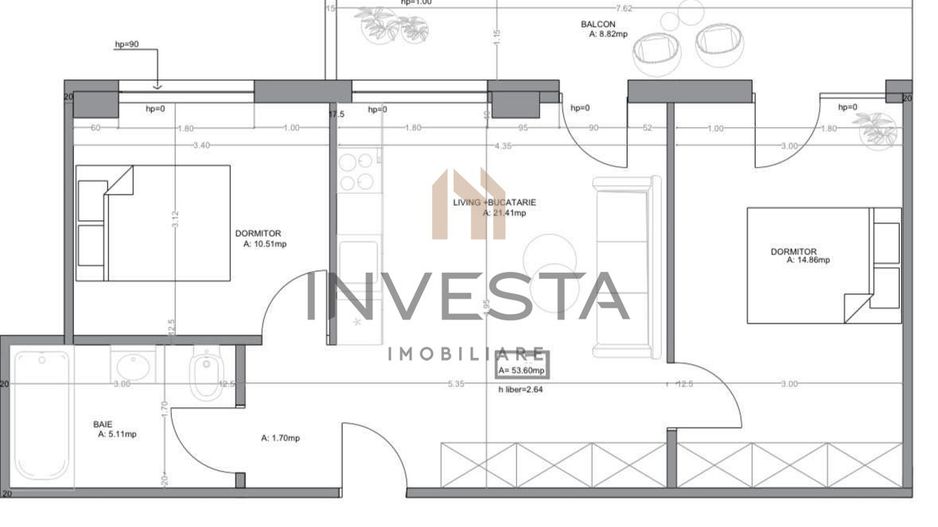 Apartament cu 3 camere, etaj intermediar, bloc nou, zona Intre Lacuri - Schiță 7