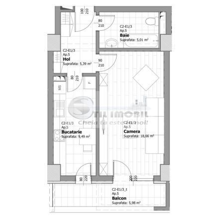 Tatarasi - Bloc nou Ap cu 1 camera 45mp, D, etj. Intermediar - Poză 8