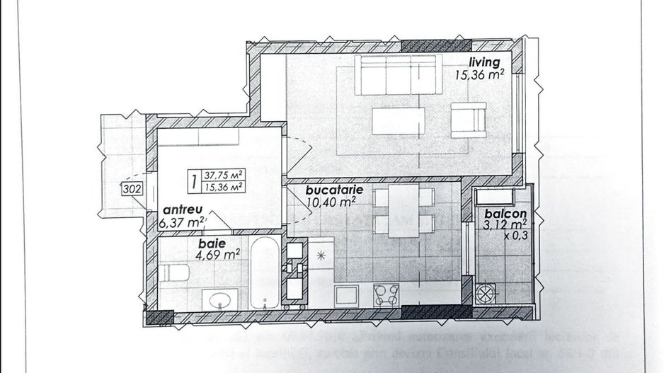 Vânzare, apartament, 1 cameră, str. Poștei, Râșcani - Schiță 5