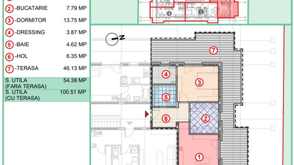 2camdec,54mputil+46mpterasa,langaSTB,semicentral Popesti-Leordeni - Poză 1