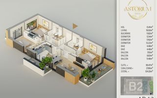 4 camere finalizat Complex Premium-piscina - pista alergare in incinta - Schiță 1