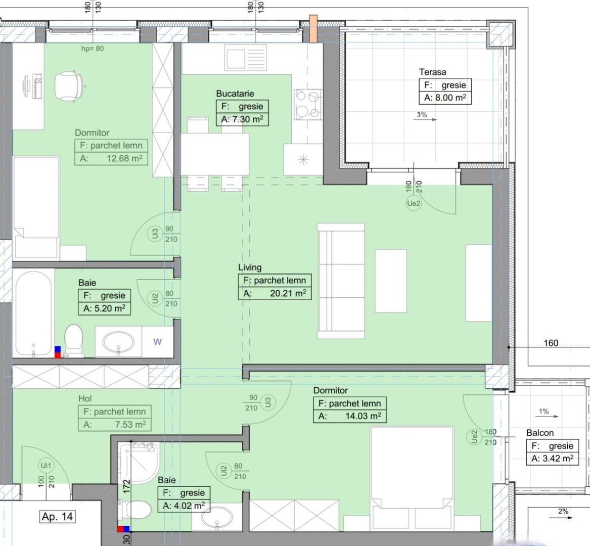 Apartament 3 camere, 2 bai si curte  in Selimbar - Poză 2