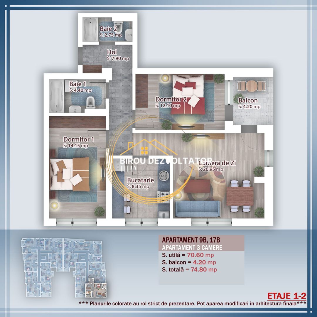 Decomandat Mare Gradina de peste 80 m 2 bai Titan Pallady 0%COMISION - Poză 9