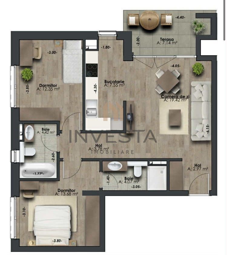 Apartment 3 camere in  The Nest! Zona exclusivista Scortarilor! - Schiță 19