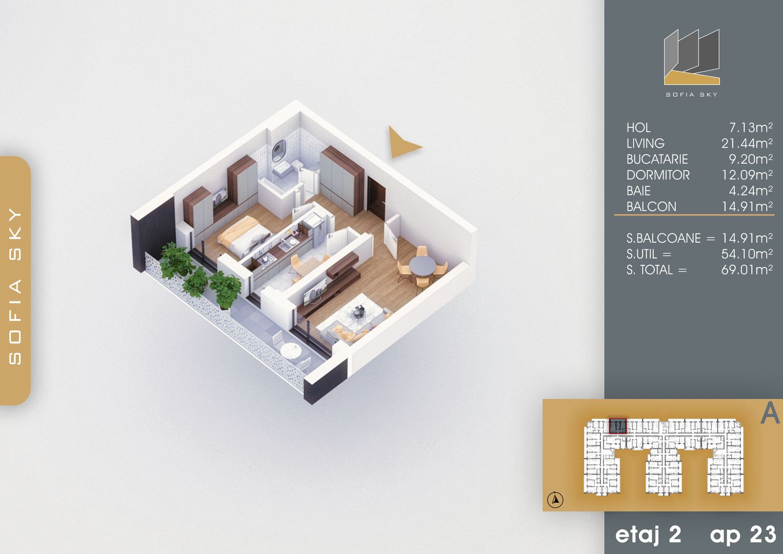 Apartament 2 camere spatios Titan Pallady  7 min Metrou Nicolae Teclu - Schiță 4