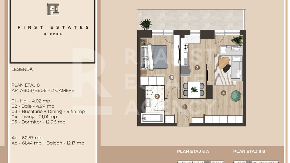 Vânzare, apartament, 2 camere, First Estates Pipera - Schiță 14