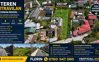 TEREN INTRAVILAN 1.003 MP – TOATE UTILITĂȚILE–IDEAL PENTRU CONSTRUCȚIE - Poză 1
