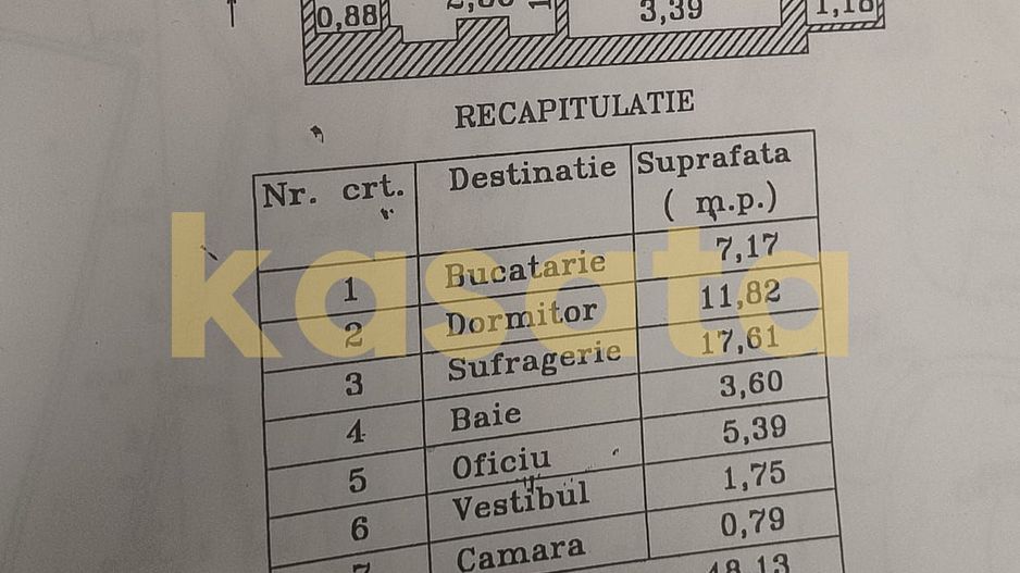 Apartament 2 camere decomandat – Piața Trapezului, Sector 3 | 54,27 mp - Schiță 9