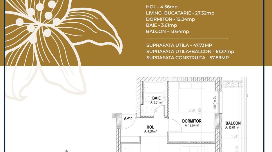 Apartament 2 camere nou,-  Pta-Unirii AP11B - Poză 2