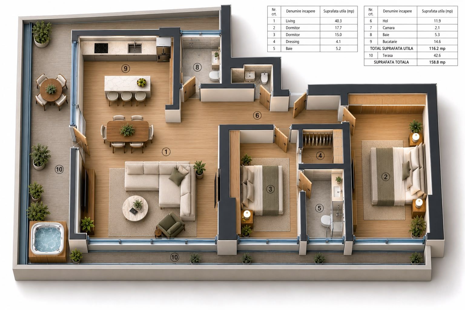 Penthouse cu design newyorkez și terasă de 42 mp | Herăstrău–Aviației - Schiță 10