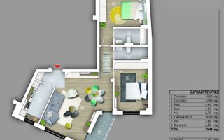 COMISION 0% - Apartament cu 3 camere Popa Nan - str. Ronda - imobil 2020 - Poză 26