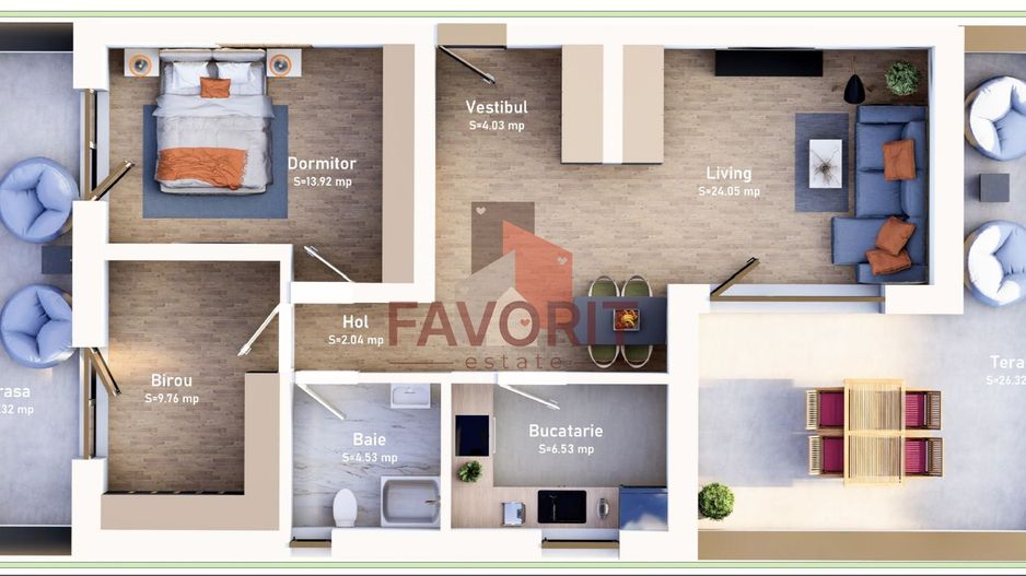 Apartamente Noi 2 și 3 Camere | Finalizate | Intabulate - Schiță 12