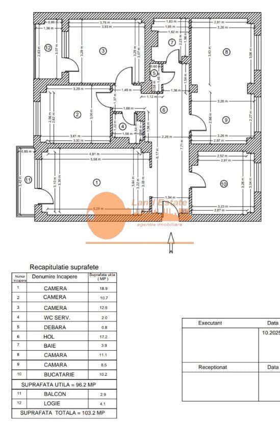 Apartament 5 camere spațios – 96 mp utili | Decomandat | Etaj 5/10 - Schiță 10