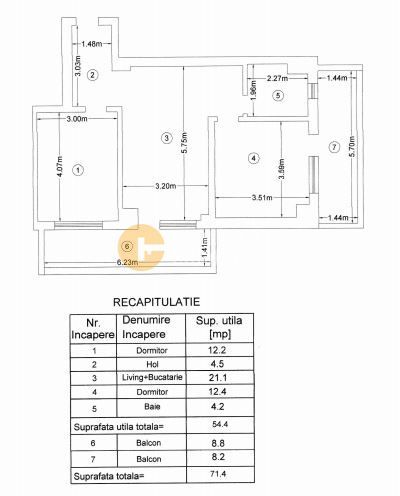 Bloc Nou Finalizat - 3 camere - Etaj 1 - 72 mp - Zona Bucium - Poză 6
