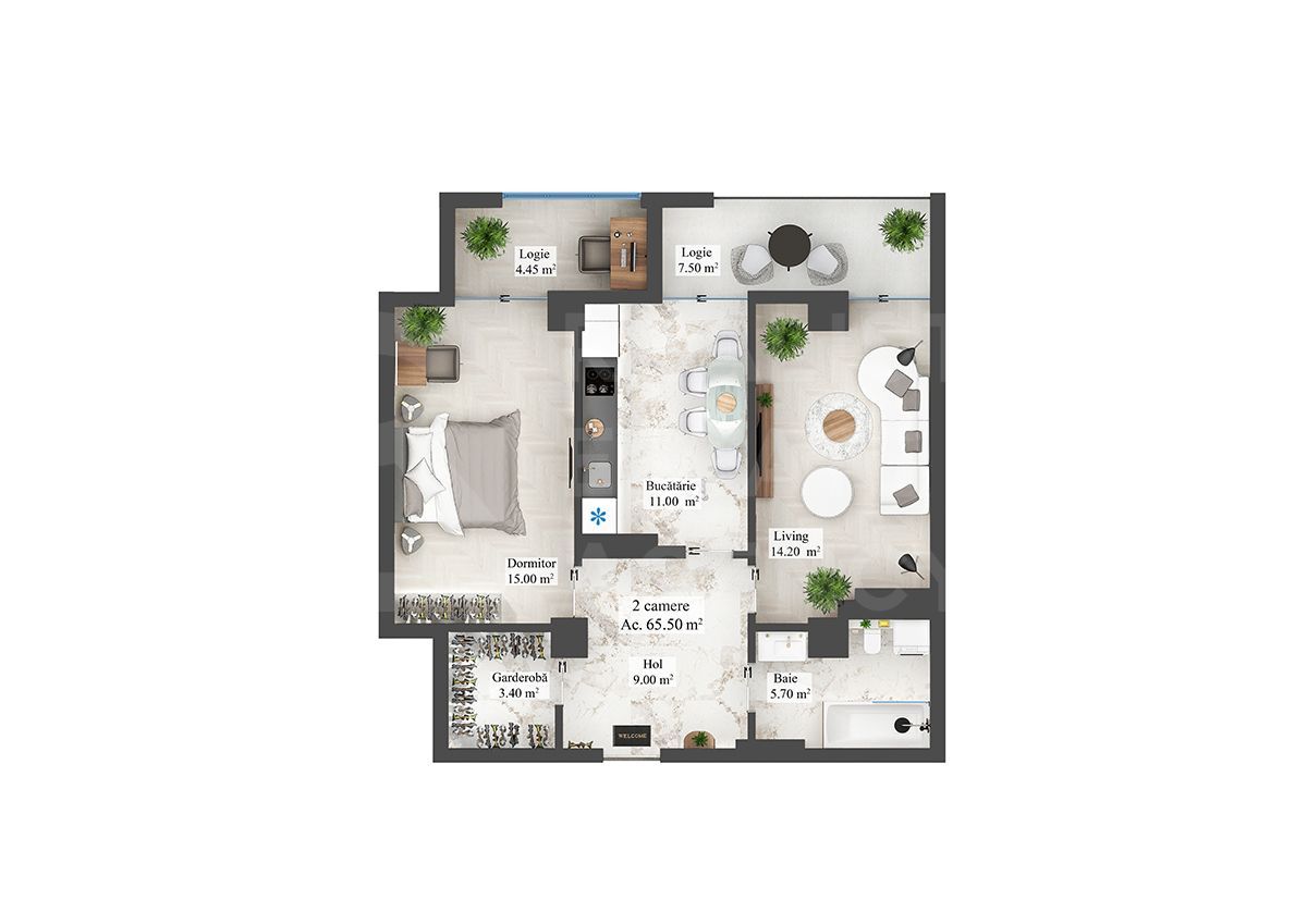 Vânzare apartament- 2 camere 65.5 mp, str. N. Zelinski, Botanica - Poză 6