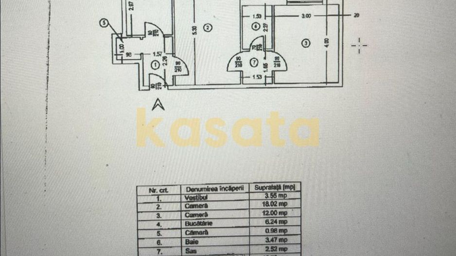 OPORTUNITATE | APARTAMENT 2 CAMERE |  TEI |  54 MP UTILI - Schiță 6