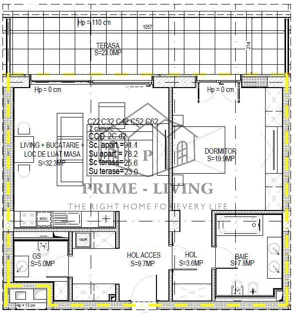 APARTAMENT DEOSEBIT CU 2 CAMERE LA PRIMA INCHIRIERE LANGA PARCUL VERDI - Schiță 10