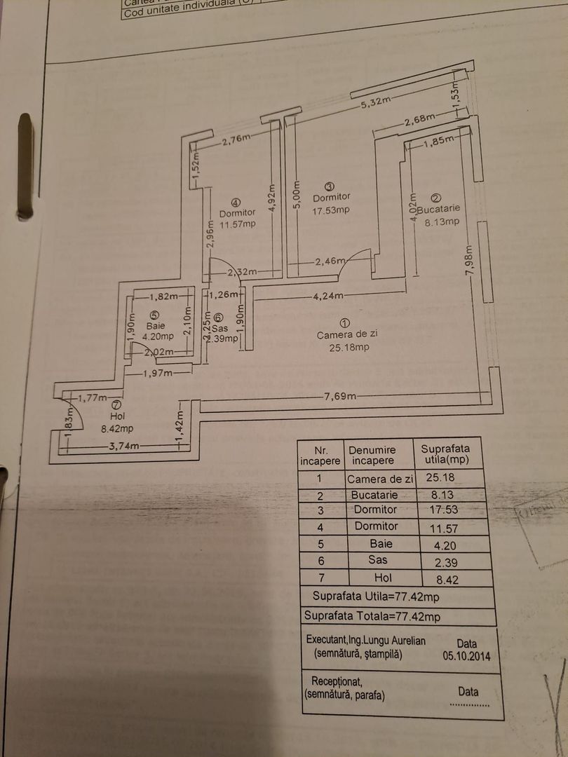 Apartament 3 camere ,77 mp, bloc nou,  zona Sebastian - Poză 9
