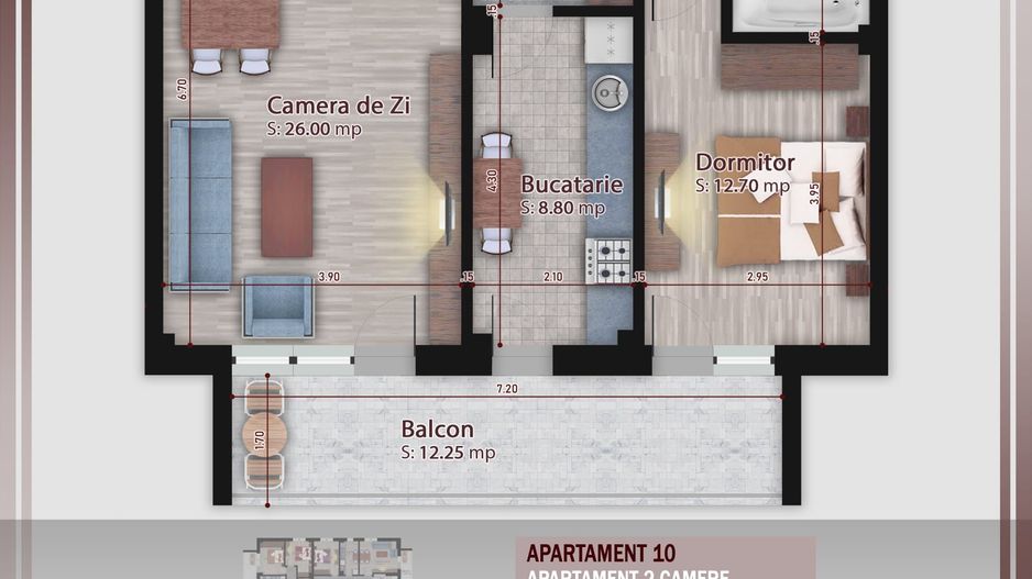 AP. 2CAM SPATIOS (LIVING 26MP) ORIENTAT PE SUD / ZONA 1 DEC. 1918! - Poză 1