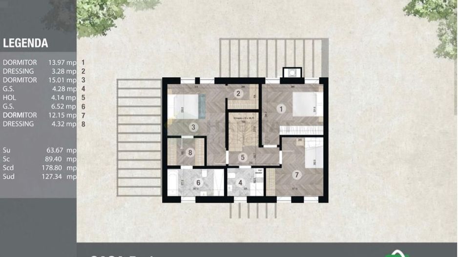 Casa individuala Pipera | Mobilata | Utilata | de inchiriat - Schiță 28