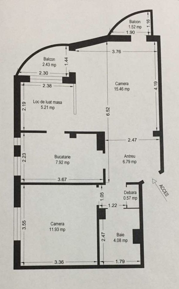 Circumvalatiunii | 2 Camere | Decomandat |  Mobilat si Utilat. - Schiță 7